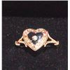 Image 1 : DROPPED HEART BLACK RING LIGHTWEIGHT SZ 9