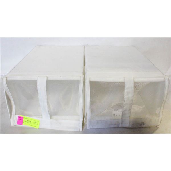 TWO CANVAS STORAGE CONTAINERS