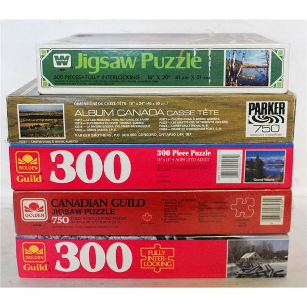 NEVER OPENED LOT OF PUZZLES 300 - 750PC