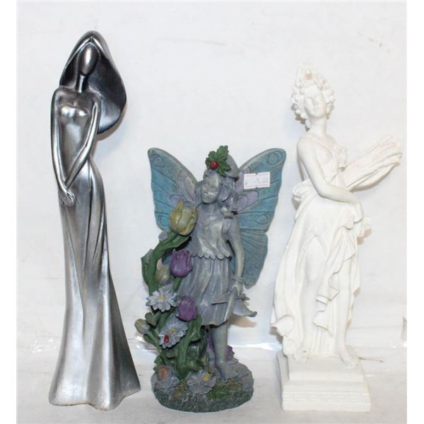 3 CERAMIC STATUES OF WOMEN