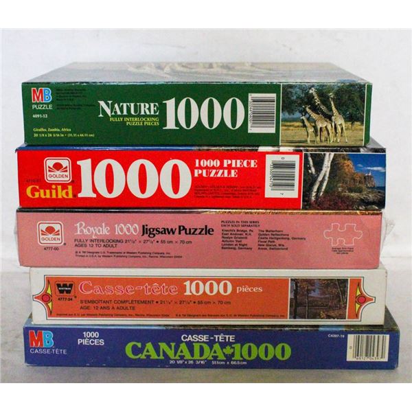 NEVER OPENED LOT OF 1000 PC PUZZLES
