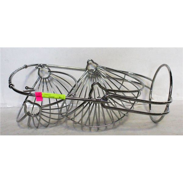 LARGE SWINING 2 TIER STANLESS FRUIT BASKET