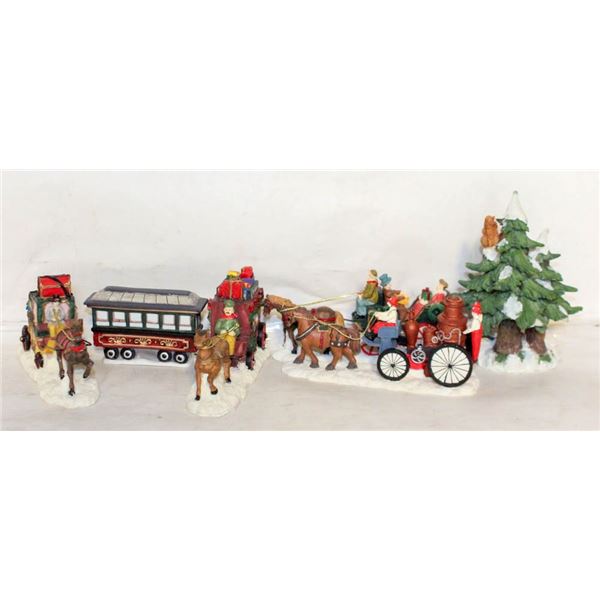 6 CERAMIC CHRISTMAS DISPLAY PIECES. ESTATE