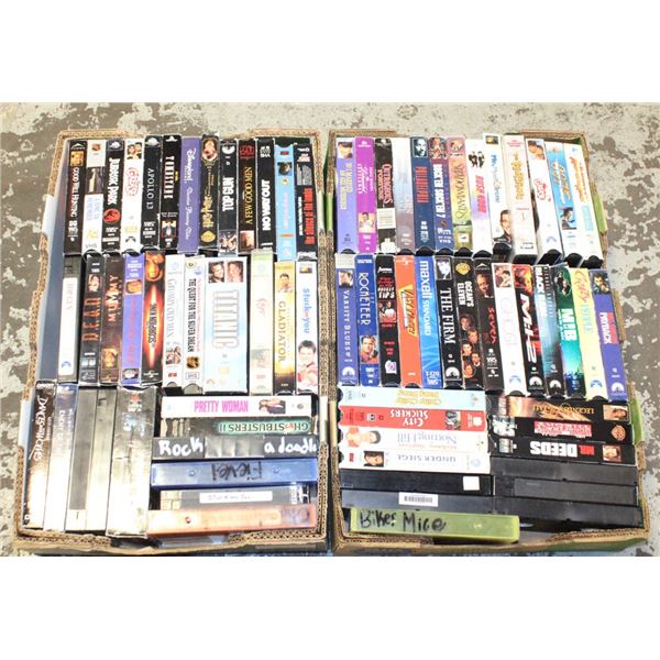 2 LARGE FLATS /W 77 VHS TAPES