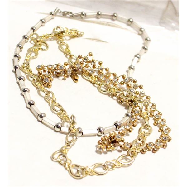 3 LADIES 14 INCH NECKLACES