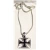 Image 1 : 22" SILVER TONE NECKLACE WITH MALTESE CROSS PENDA
