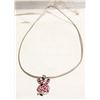 Image 1 : SILVER TONE NECKLACE WITH JEWELED PLAYBOY BUNNY