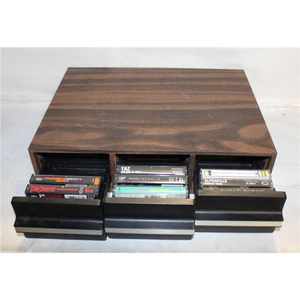 CASSETTE DECK HOLDER WITH CASSETTE TAPES