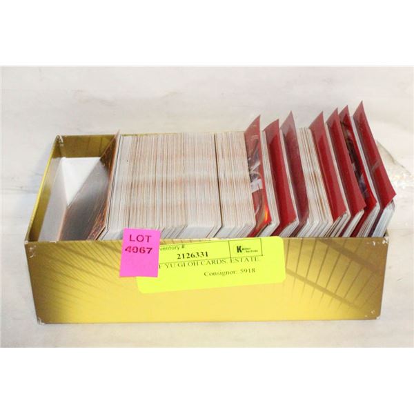 1 BOX OF YU GI OH CARDS. ESTATE.