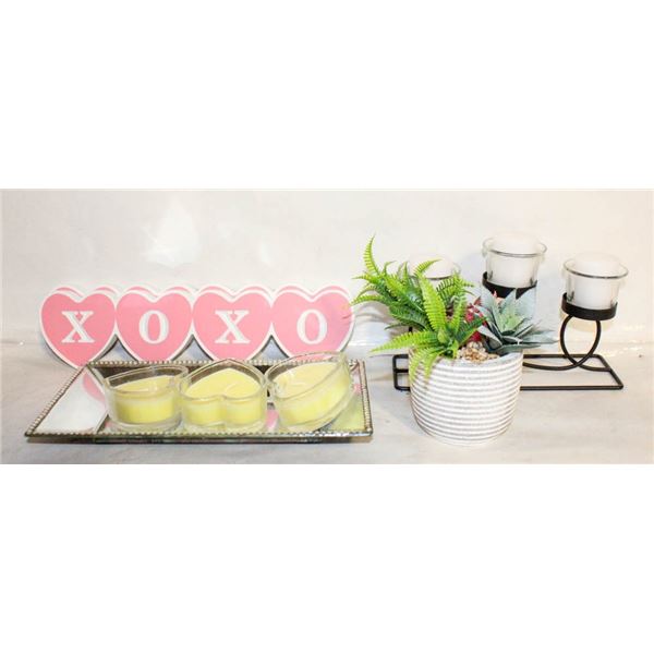 HOME DECOR BOX LOVE THEMED, CANDLES,