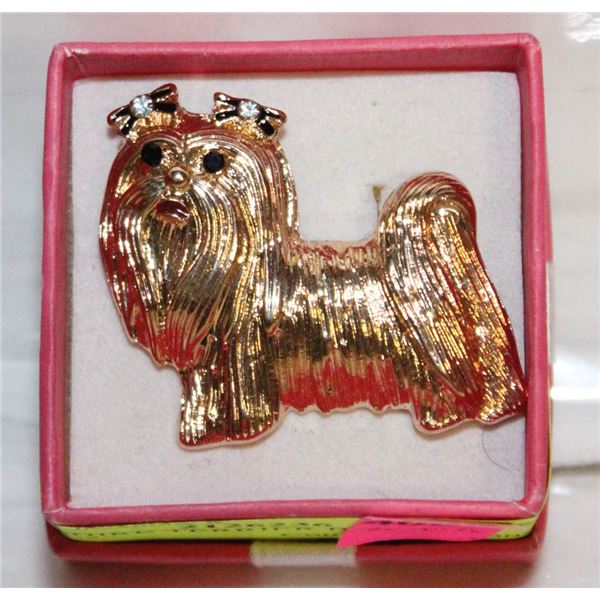 YORKSHIRE TERRIER BROOCH 1.61”X1.3”