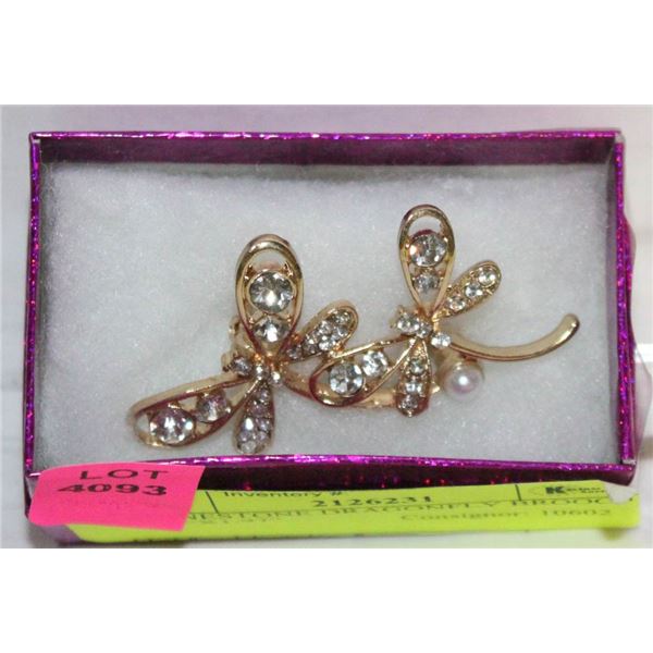 RHINESTONE DRAGONFLY BROOCH 1.18”X1.97”
