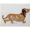 Image 1 : NEW GOLDEN DACHSHUND BROOCH FILLED WITH