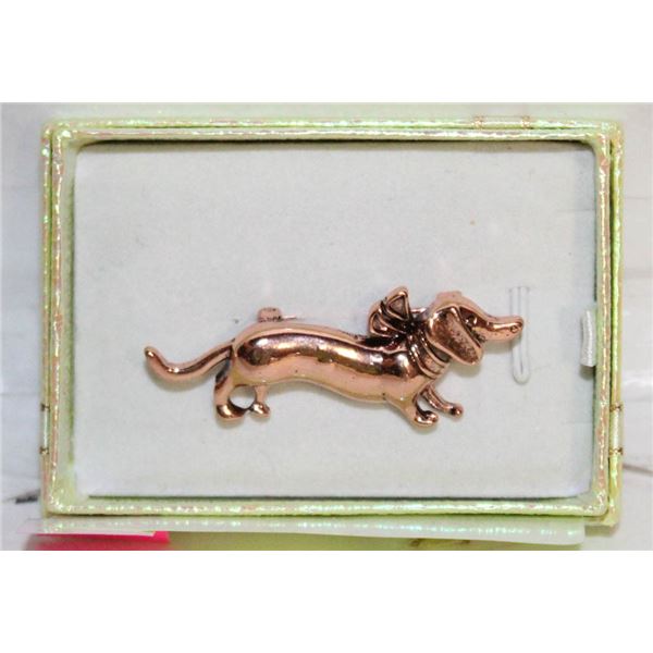 NEW ROSE GOLD TONE DACHSHUND