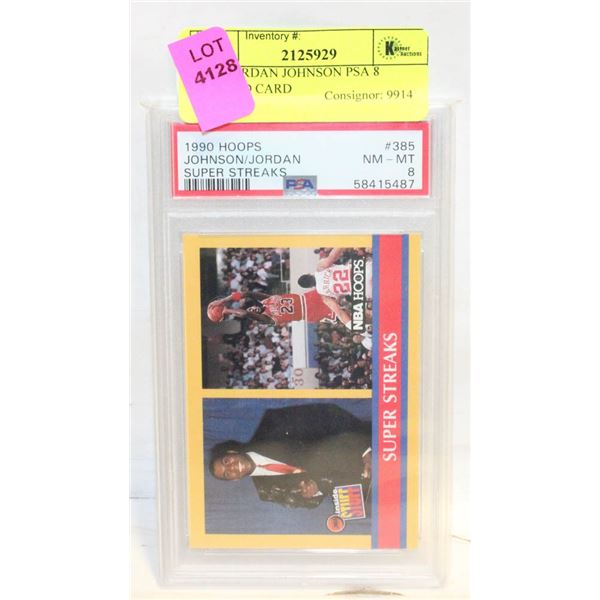 1990 JORDAN JOHNSON PSA 8 GRADED CARD