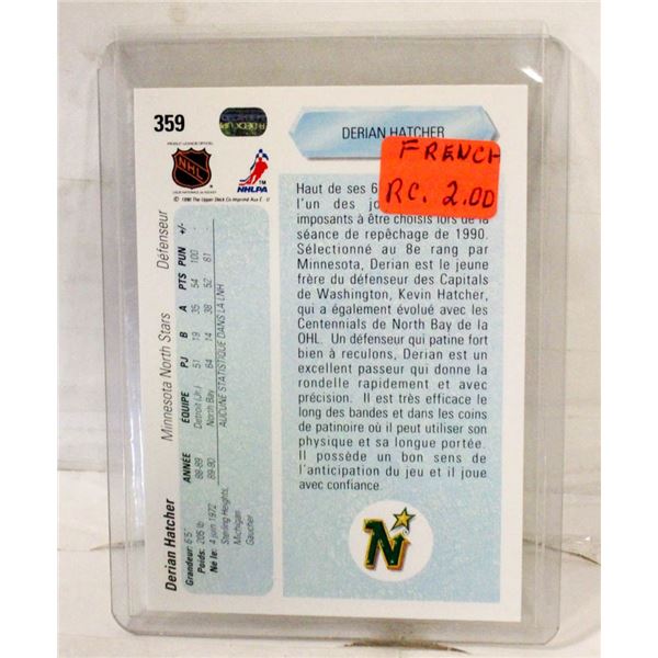 UPPER DECK FRENCH DERIAN HATCHER ROOKIE CARD