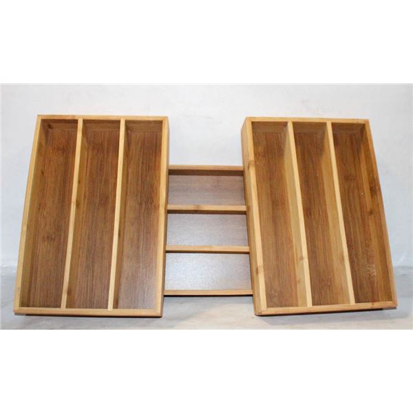 BAMBOO CUTLERY TRAYS SET OF 3