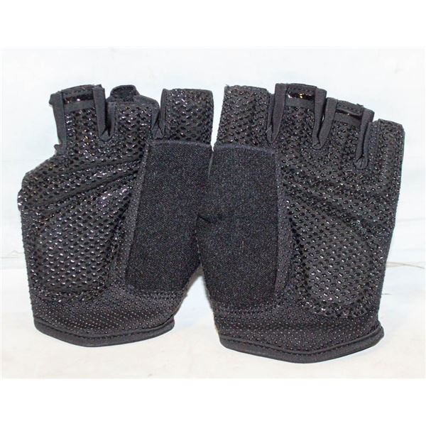WOMENS WORKOUT GLOVES BLACK LARGE