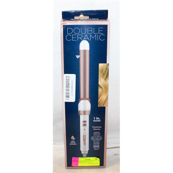 CONAIR DOUBLE CERAMIC 1” CURLING WAND NEW