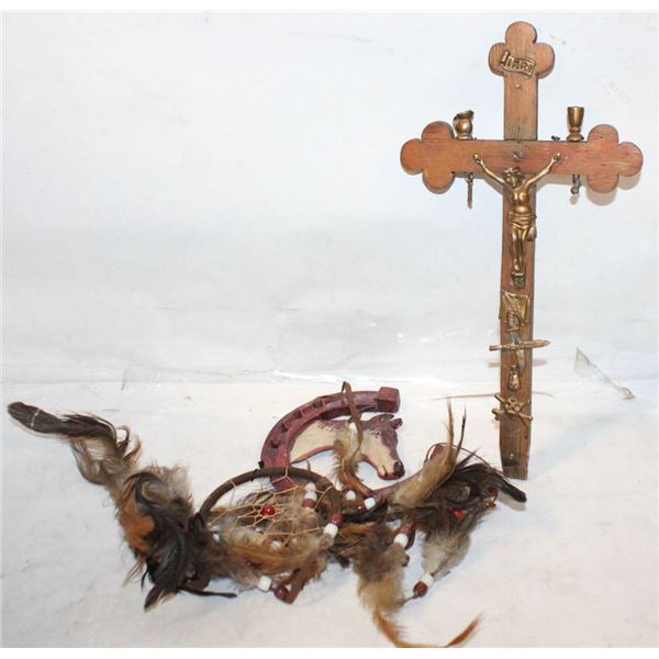 SPECIALTY CUSTOM DREAM CATCHER WITH CRUCAFIX