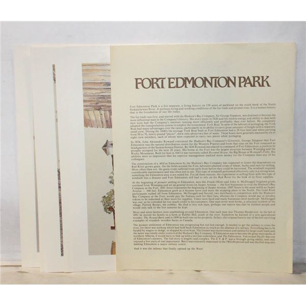 VINTAGE FORT EDMONTON PARK PRINTS- SERIES OF 6