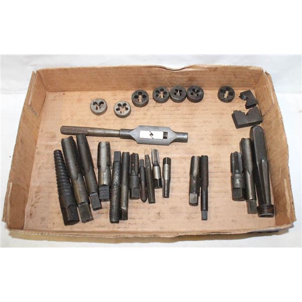 VINTAGE TAP&DIE THREADING TOOLS ASSORTED 25+PC LOT