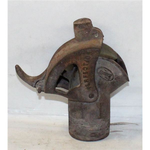 ANTIQUE CAST IRON & BRASS "MOLASSES" BARREL DRUM