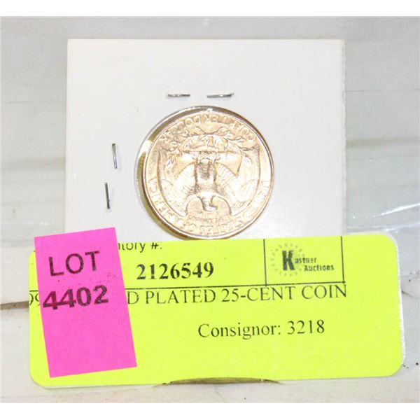 1995 US GOLD PLATED 25-CENT COIN