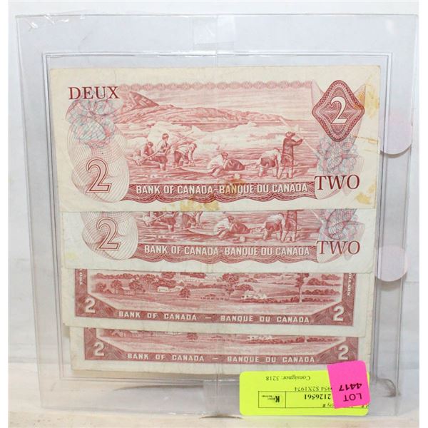4 NOTES $2X1954 $2X1974
