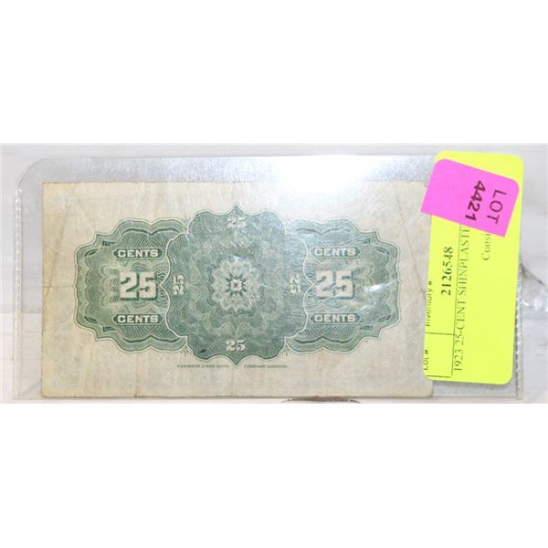 1923 25-CENT SHINPLASTER