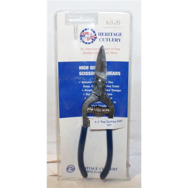 NEW HERITAGE CUTLERY 6 1/2" QUILTING SNIPS