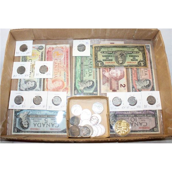 BOX WORLD COINS SOME SILVER AND OLD