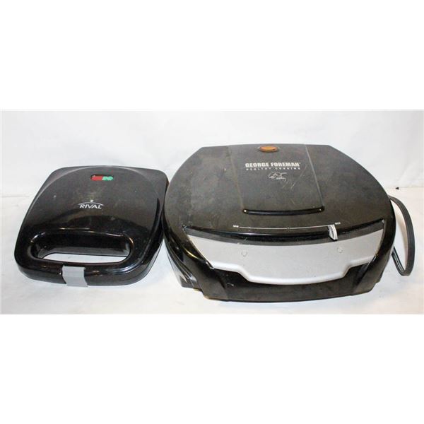 GEORGE FOREMAN GRILL AND SANDWICH GRILLER/MAKER