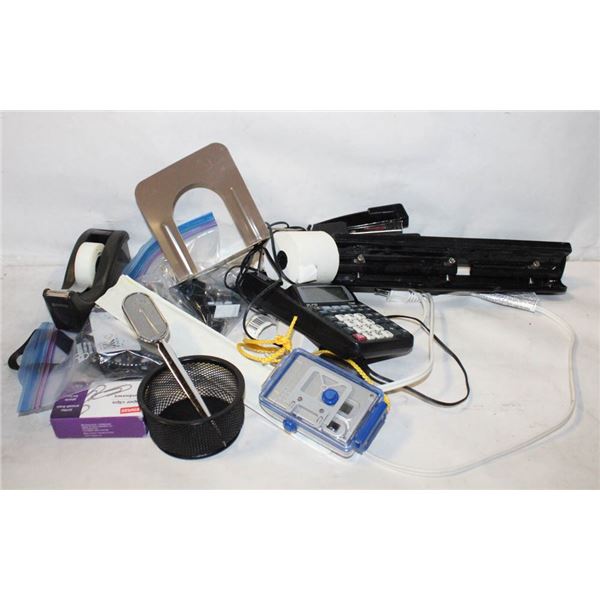 ASSORTED OFFICE MATERIAL INCLUD:CALCULATOR,