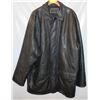 Image 1 : MENS XL INSULATED LEATHER WINTER BLACK PARKA,