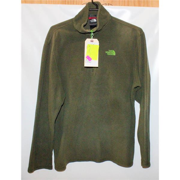 MEN'S NORTH FACE 1/4ZIP GREEN FLEECE SIZE M