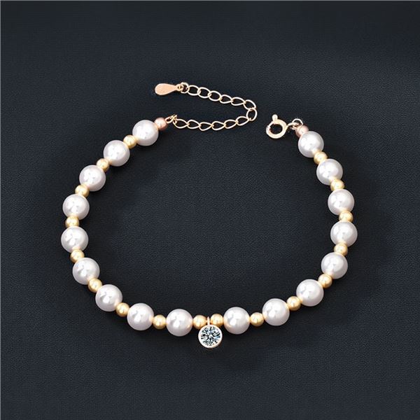 GRA CERTIFIED MOISSANITE PEARL BRACELET