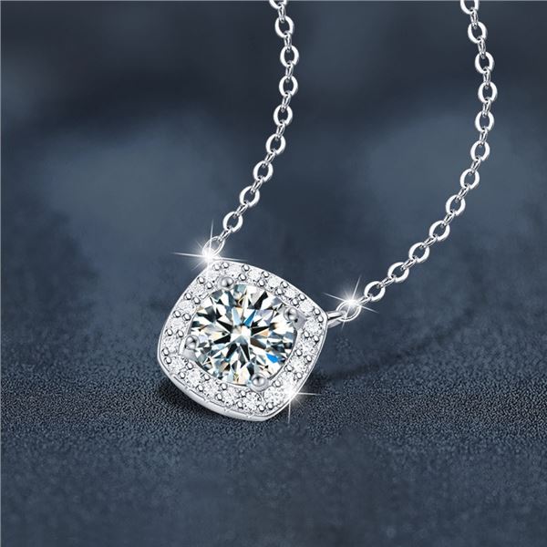 1 CT GRA CERTIFIED ROUND BRILLIANT 925S NECKLACE