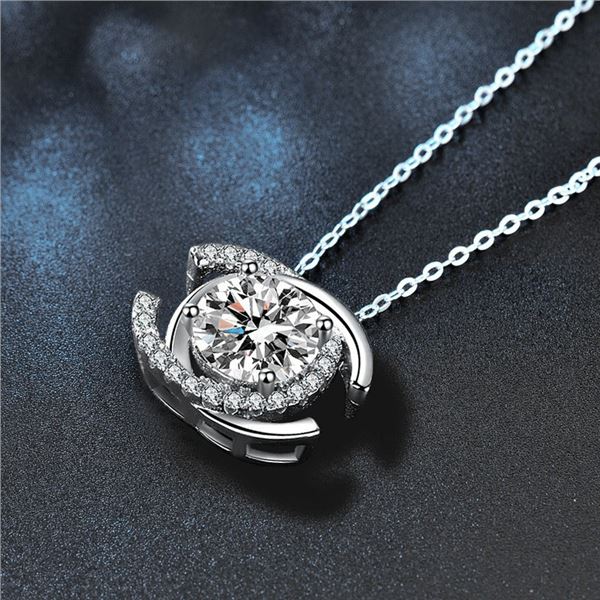 1 CT GRA CERTIFIED ROUND BRILLIANT 925S NECKLACE