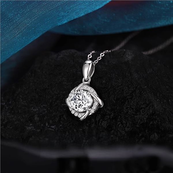 1 CT GRA CERTIFIED ROUND BRILLIANT 925S NECKLACE