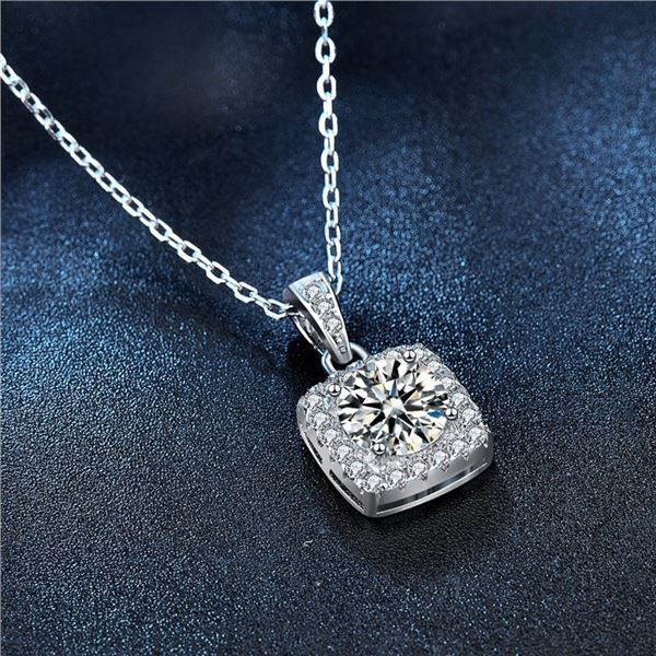 1CT GRA CERTIFIED ROUND BRILLIANT 925S NECKLACE