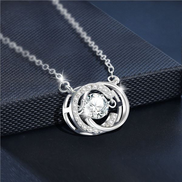 1CT GRA CERTIFIED ROUND BRILLIANT 925S NECKLACE