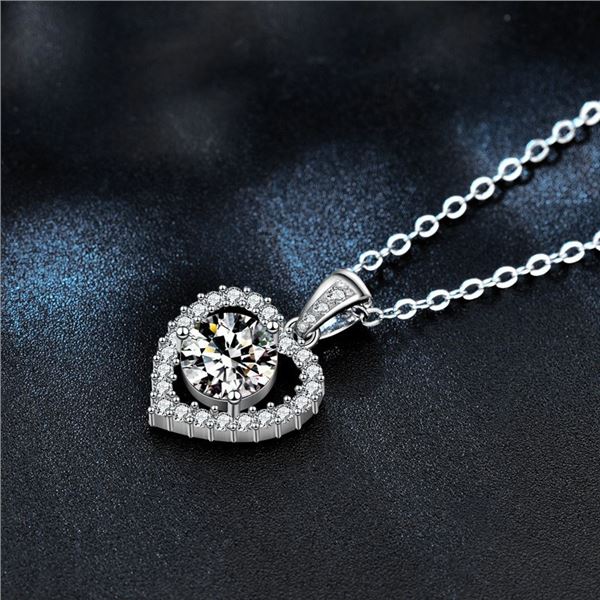 1CT GRA CERTIFIED ROUND BRILLIANT 925S NECKLACE