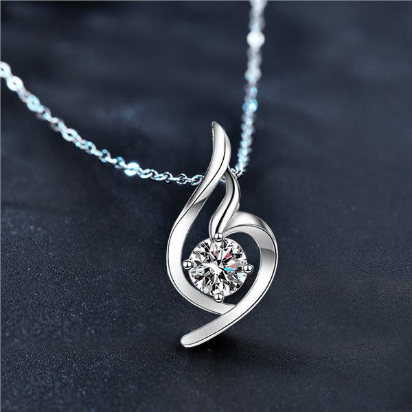 1CT GRA CERTIFIED ROUND BRILLIANT 925S NECKLACE