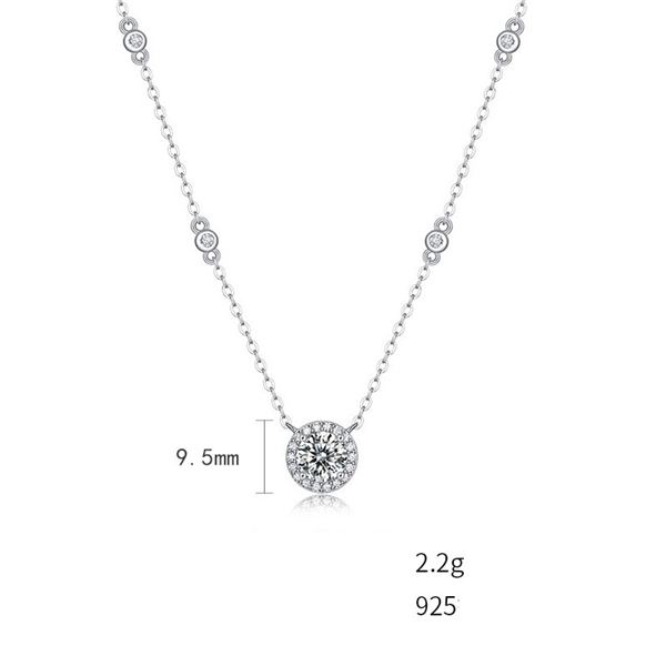 1CT GRA CERTIFIED ROUND BRILLIANT 925S NECKLACE