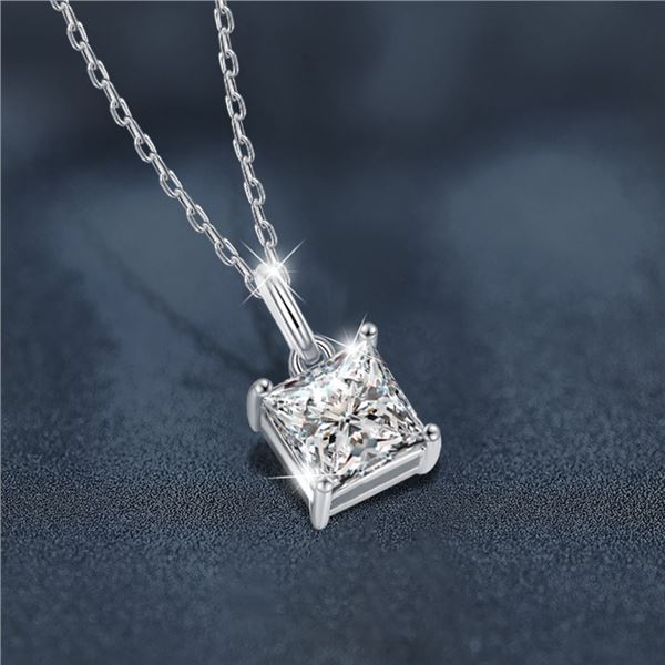 1CT GRA CERTIFIED ROUND BRILLIANT 925S NECKLACE