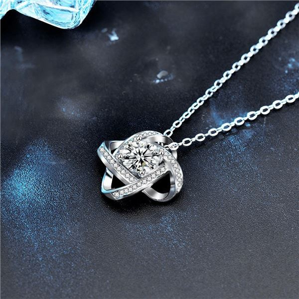 1CT GRA CERTIFIED ROUND BRILLIANT 925S NECKLACE