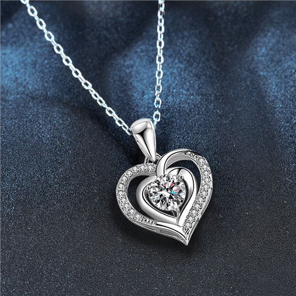 1CT GRA CERTIFIED ROUND BRILLIANT 925S NECKLACE