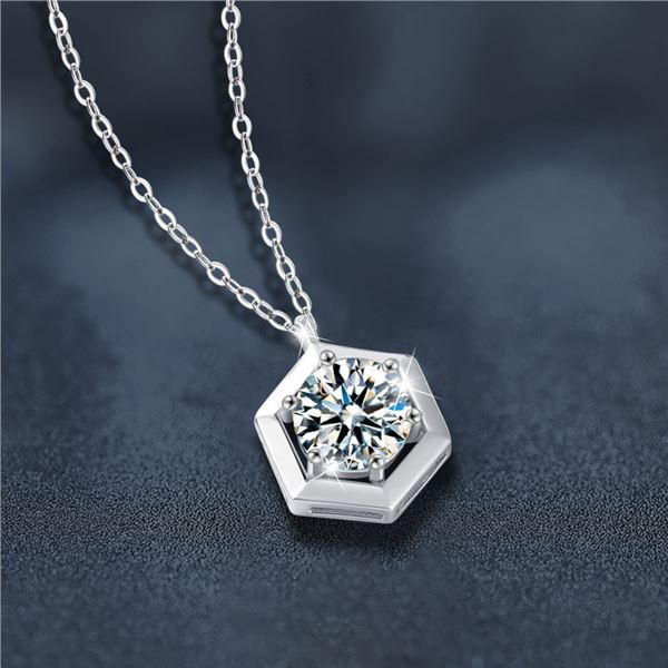 1 CT GRA CERTIFIED ROUND BRILLIANT 925S NECKLACE