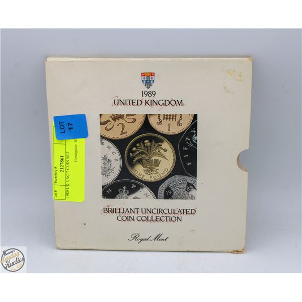 1989 UK UNC 7 COIN SET